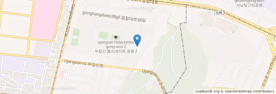 Mapa de ubicacion de 우현 유치원 en كوريا الجنوبية, سول, 강서구, 우장산동.