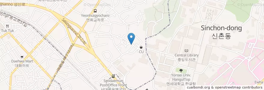Mapa de ubicacion de Chinese Restaurant en Республика Корея, Сеул, 마포구, 신촌동.