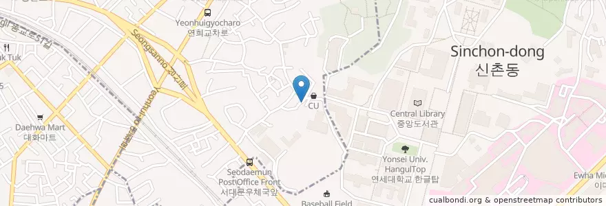 Mapa de ubicacion de Tai Noodle en كوريا الجنوبية, سول, 마포구, 신촌동.