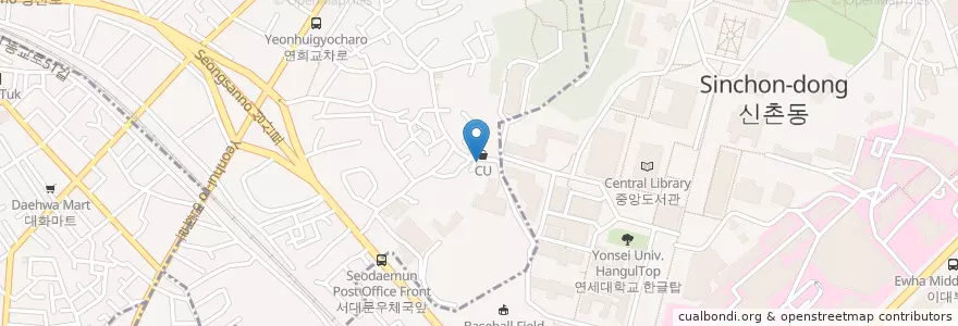 Mapa de ubicacion de Mee-ga en Corée Du Sud, Séoul, 마포구, 신촌동.