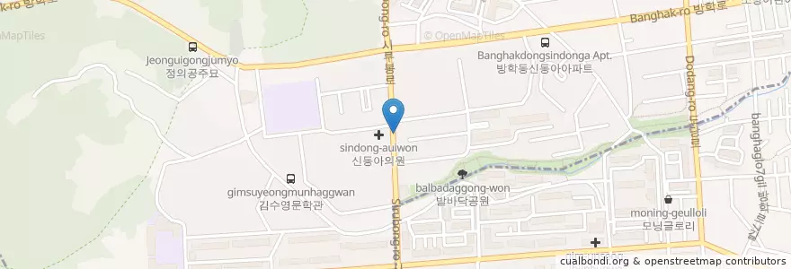 Mapa de ubicacion de 치킨마루 en 대한민국, 서울, 도봉구, 방학3동.