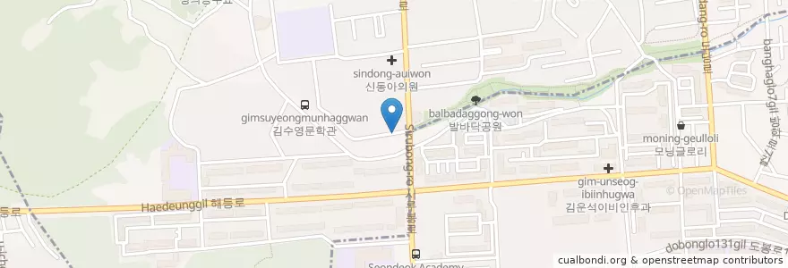 Mapa de ubicacion de 신동아 아파트 주차장 en Corea Del Sur, Seúl, 도봉구, 방학3동.