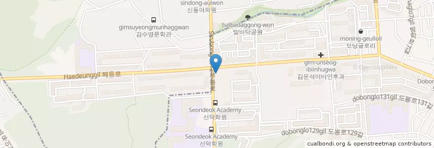 Mapa de ubicacion de 신한은행 쌍문동점 en Korea Selatan, 서울, 도봉구, 방학3동, 쌍문4동.