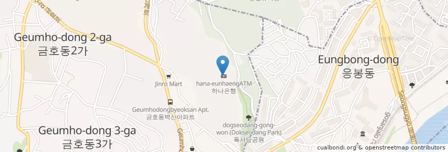 Mapa de ubicacion de 하나은행ATM en Corea Del Sur, Seúl, 성동구, 금호1가동.