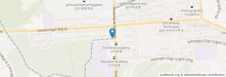 Mapa de ubicacion de 삼각지붕에화덕피자 en کره جنوبی, سئول, 도봉구, 쌍문4동.
