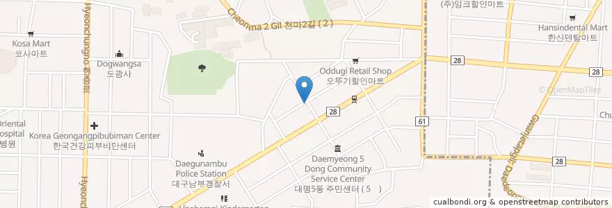 Mapa de ubicacion de 이승훈의 좋은아침 (Lee Seung-hoon's good morning) en Güney Kore, Daegu, 남구, 대명동.