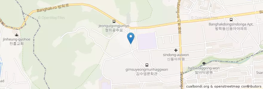 Mapa de ubicacion de 치킨매니아 en Güney Kore, Seul, 도봉구, 방학3동.