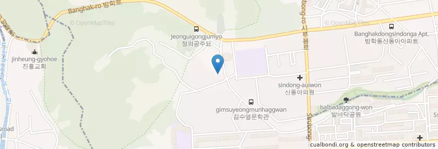 Mapa de ubicacion de 천수함방삼계탕 en Korea Selatan, 서울, 도봉구, 방학3동.