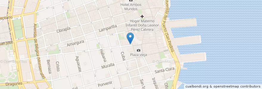 Mapa de ubicacion de La Taberna del Son en Kuba, Havanna, La Habana Vieja.