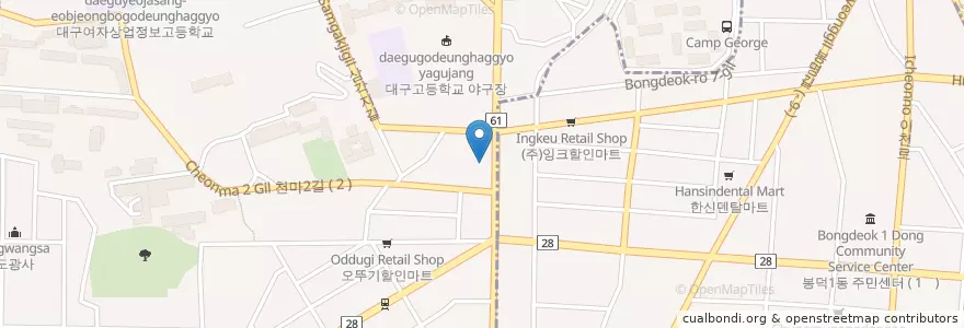 Mapa de ubicacion de DGB DaeguBank Deamyeongdong Branch en South Korea, Daegu, Nam-Gu, Daemyeong-Dong.
