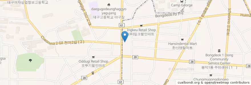 Mapa de ubicacion de KEB 하나은행 봉덕동지점 en Республика Корея, Тэгу, 남구, 대명동.