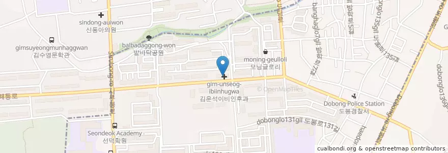 Mapa de ubicacion de 김운석이비인후과 en 대한민국, 서울, 도봉구, 쌍문4동.
