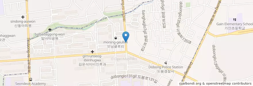 Mapa de ubicacion de 베스킨라빈스 en 대한민국, 서울, 도봉구, 쌍문2동.