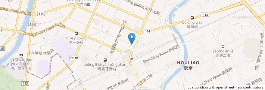 Mapa de ubicacion de 大象泰式美食館 en 台湾, 桃園市, 中壢区.