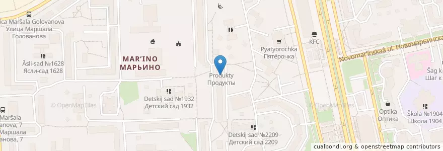 Mapa de ubicacion de Домини Дент en Russia, Distretto Federale Centrale, Москва, Юго-Восточный Административный Округ, Район Марьино.