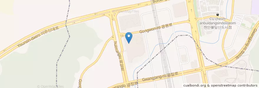 Mapa de ubicacion de CGV Cheonan Pentaport branch en South Korea, Chungcheongnam-Do, Cheonan-Si, Seobuk-Gu, Buldang-Dong.