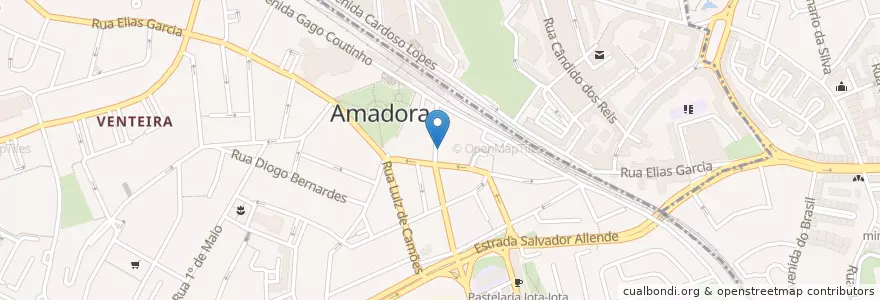 Mapa de ubicacion de Recreios da Amadora en ポルトガル, Área Metropolitana De Lisboa, Lisboa, Grande Lisboa, Amadora.