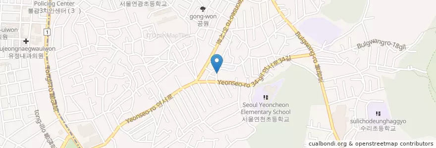 Mapa de ubicacion de 불광공동주차장 en 韩国/南韓, 首尔, 恩平区, 불광2동.