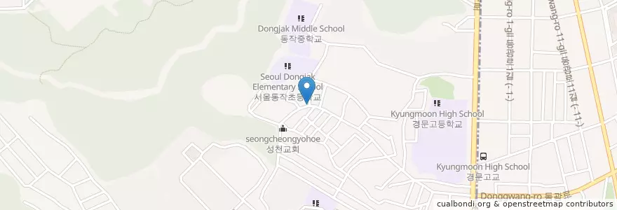 Mapa de ubicacion de 열매 교회 en South Korea, Seoul, Dongjak-Gu, Sadang 2(I)-Dong.