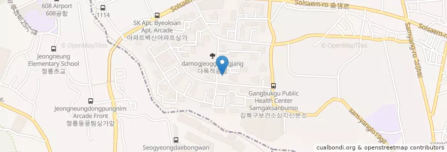Mapa de ubicacion de 하나유치원 en Corea Del Sud, Seul, 삼각산동.