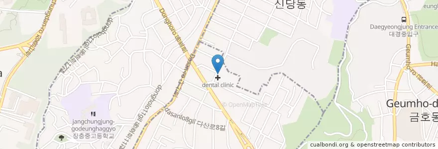 Mapa de ubicacion de oriental clinic en Corea Del Sud, Seul, 중구, 약수동.