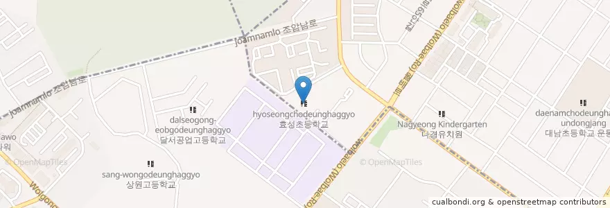 Mapa de ubicacion de 효성초등학교 en Corea Del Sud, Daegu, 달서구, 상인동.