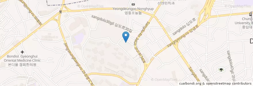 Mapa de ubicacion de 동원베네스트 경비실 en Corea Del Sur, Seúl, 동작구, 상도2동.