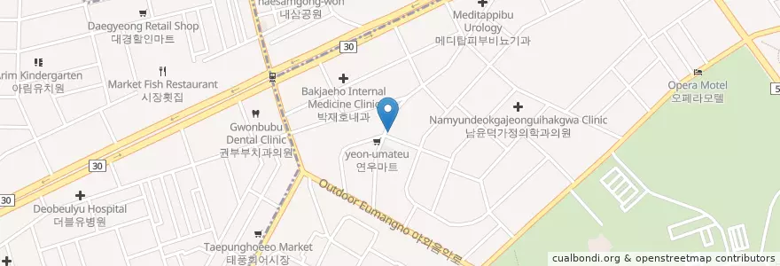 Mapa de ubicacion de 페리카나 en 대한민국, 대구, 달서구.