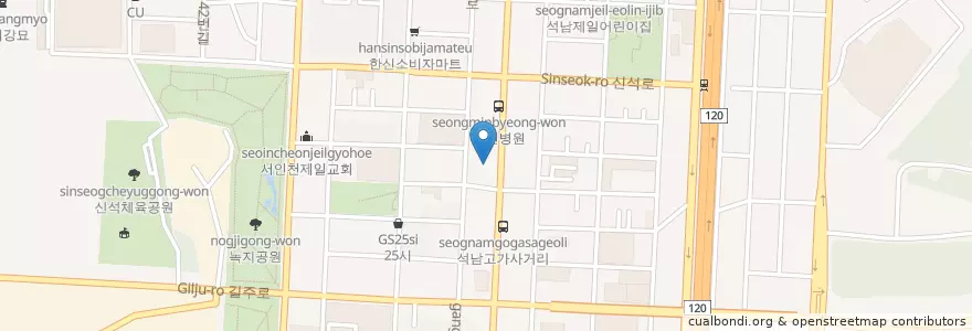 Mapa de ubicacion de 구민세차장 en Corée Du Sud, Inchon, 서구, 석남동.
