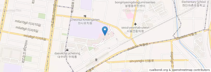 Mapa de ubicacion de 기업은행 en South Korea, Chungcheongnam-Do, Cheonan-Si, Dongnam-Gu, Bongmyeong-Dong.