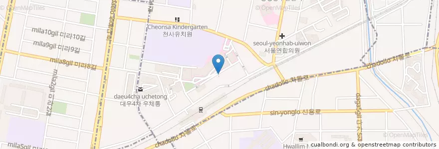 Mapa de ubicacion de 하나로약국 en South Korea, Chungcheongnam-Do, Cheonan-Si, Dongnam-Gu, Bongmyeong-Dong.