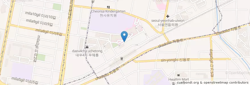 Mapa de ubicacion de 서산약국 en South Korea, Chungcheongnam-Do, Cheonan-Si, Dongnam-Gu, Bongmyeong-Dong.
