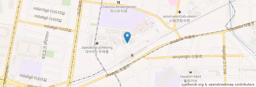 Mapa de ubicacion de 김가네 en Zuid-Korea, Chungcheongnam-Do, 천안시, 동남구, 봉명동.