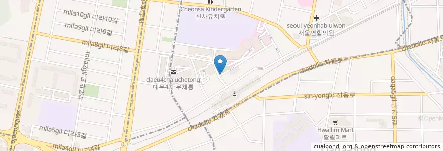Mapa de ubicacion de 동해식당 en 대한민국, 충청남도, 천안시, 동남구, 봉명동.