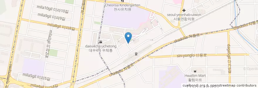 Mapa de ubicacion de 큰집설렁탕 en Coreia Do Sul, Chungcheong Do Sul, 천안시, 동남구, 봉명동.