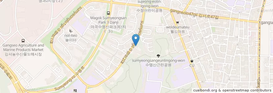 Mapa de ubicacion de 사무엘어린이집 en Zuid-Korea, Seoel, 강서구, 발산1동.