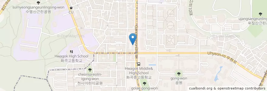 Mapa de ubicacion de 던킨도너츠 en 大韓民国, ソウル, 江西区.