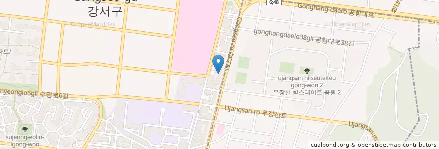 Mapa de ubicacion de domino pizza en South Korea, Seoul, Gangseo-Gu.
