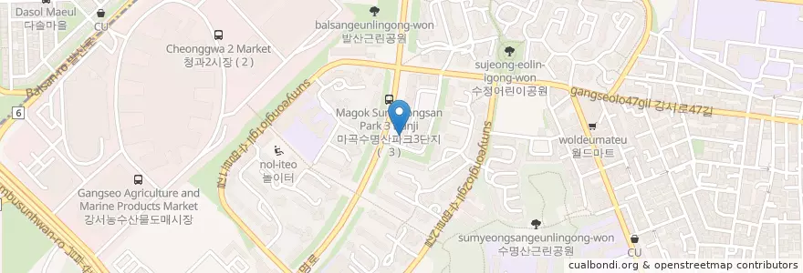 Mapa de ubicacion de 신한은행 en 대한민국, 서울, 강서구, 발산1동.