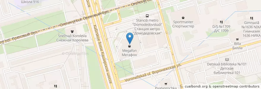 Mapa de ubicacion de Шоколадница en Rússia, Distrito Federal Central, Москва, Южный Административный Округ.