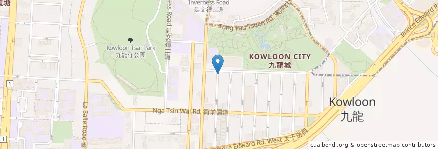 Mapa de ubicacion de 德昌魚蛋粉 en China, Guangdong, Hong Kong, Kowloon, Wilayah Baru, 九龍城區 Kowloon City District.