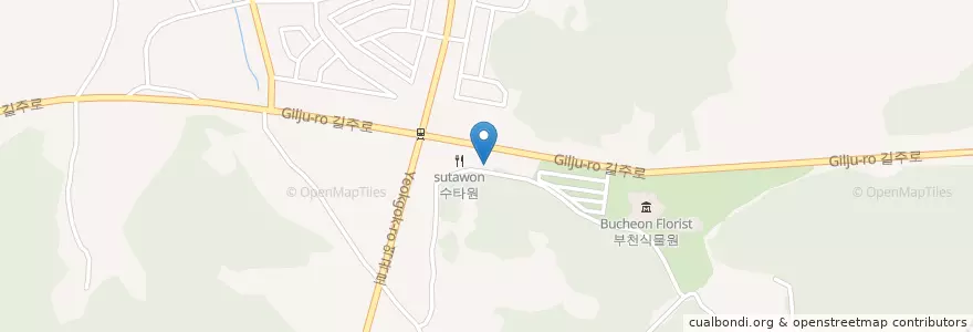 Mapa de ubicacion de 작동 동태탕 동태찜 전문점 en 大韓民国, 京畿道, 富川市.