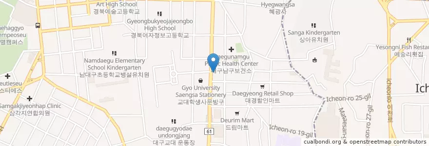 Mapa de ubicacion de 신한ATM en Zuid-Korea, Daegu, 남구, 대명동.