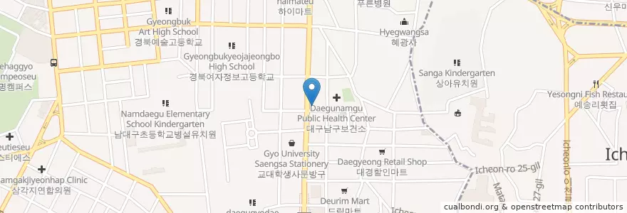 Mapa de ubicacion de 장재영정형외과 en 韩国/南韓, 大邱, 南區, 대명동.