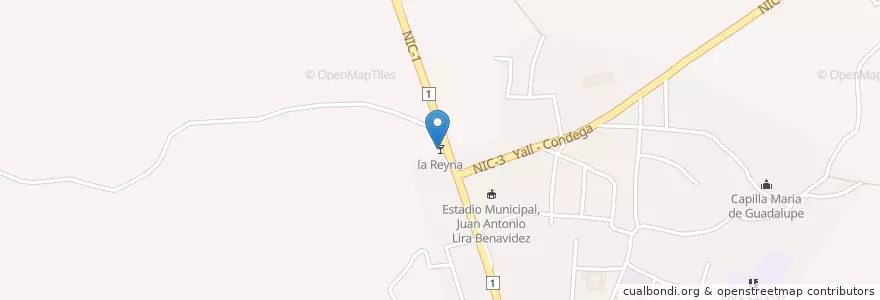 Mapa de ubicacion de la Reyna en 尼加拉瓜, Estelí, Condega (Municipio).