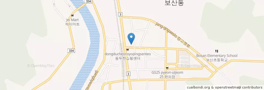 Mapa de ubicacion de 새마을금고 en South Korea, Gyeonggi-Do, Dongducheon-Si.