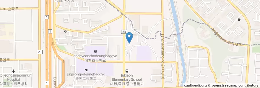 Mapa de ubicacion de GS칼텍스 en Corea Del Sud, Gyeonggi, 용인시, 수지구.