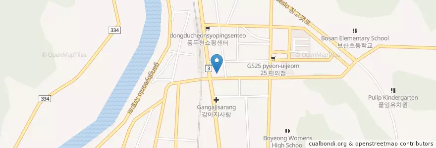 Mapa de ubicacion de 중국관 en Zuid-Korea, Gyeonggi-Do, 동두천시.