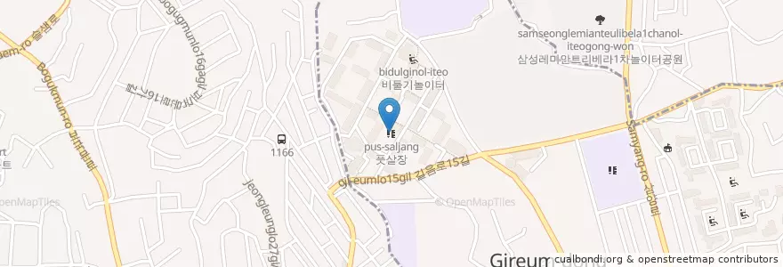 Mapa de ubicacion de 풋살장 en 대한민국, 서울, 성북구.