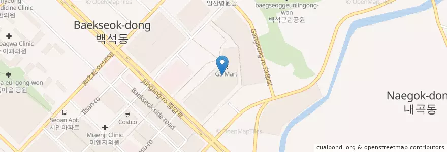 Mapa de ubicacion de MEGABOX BOUTIQUE en 대한민국, 경기도, 고양시, 일산동구.